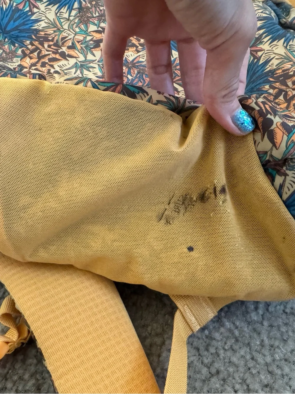Patagonia Floral Backpack with Yellow Accents